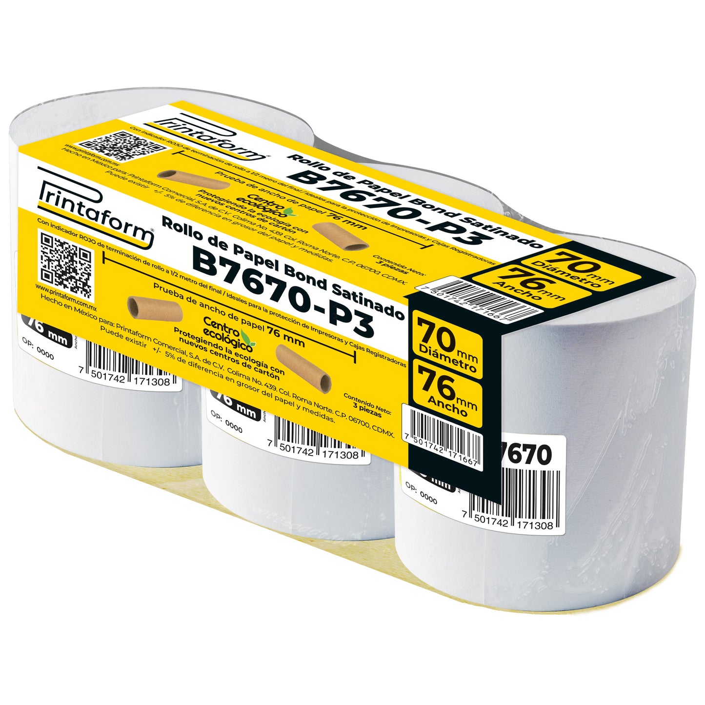 Rollo Bond Satinado 76mm x 30m, B7670