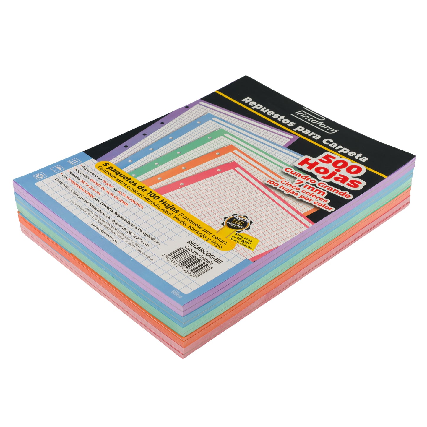 Repuestos para Carpeta Multicolor 500 hojas