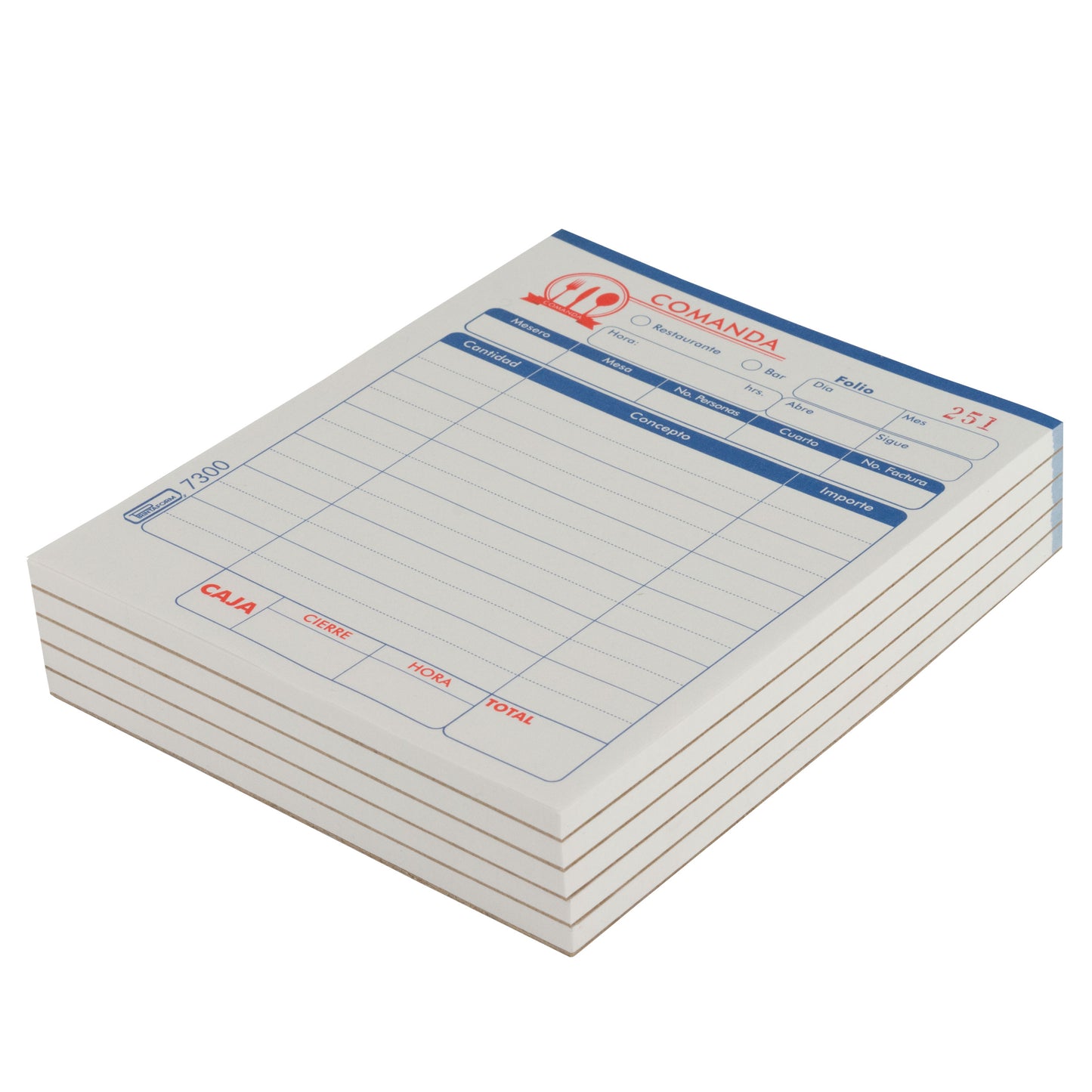 Comanda con folio B-7300F (Pq. 5 blocks)