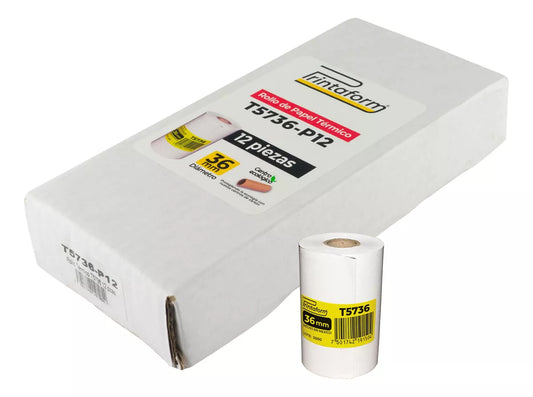 Pack de 12 Rollos Térmicos 56mm x 16m, RT5736