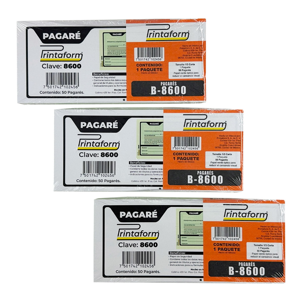 Pagaré B-8600 (Pq. 3 blocks)