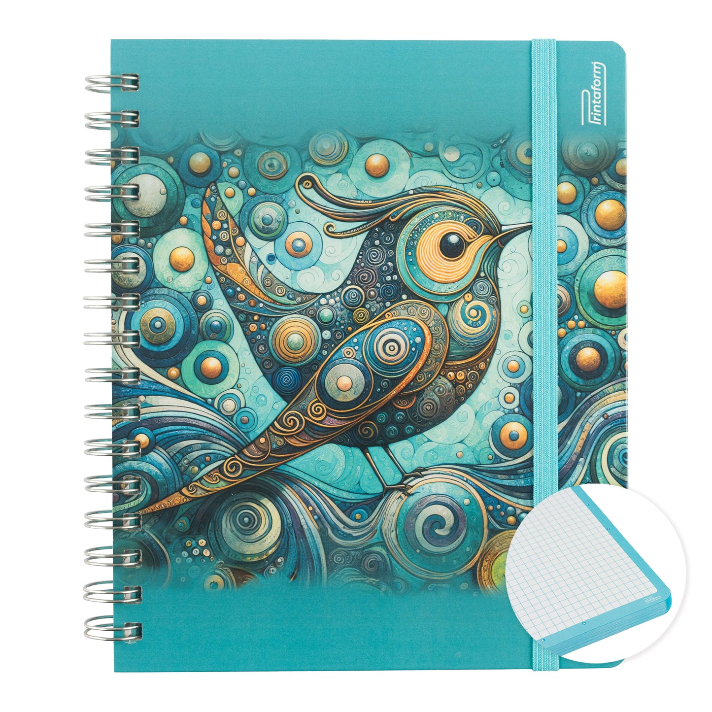 Libreta Aves Book, pasta dura, 100 hojas