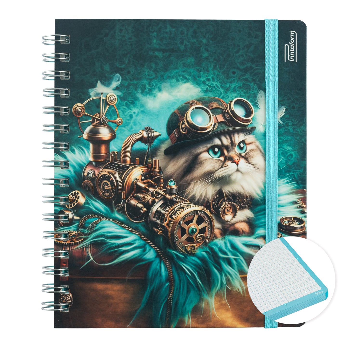 Libreta Felinos Book, pasta dura, 100 hojas