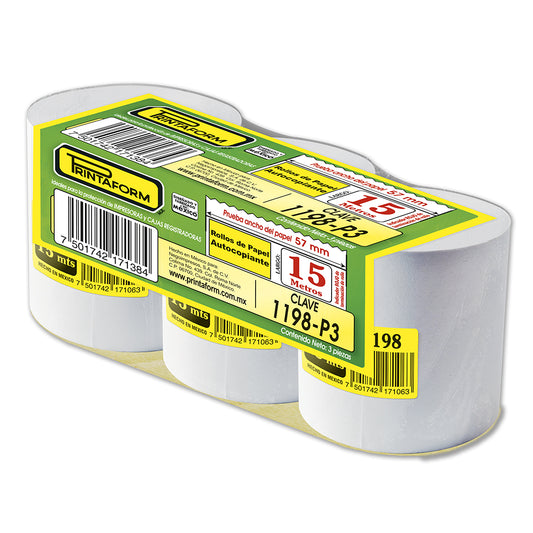 Rollo Bond Autocopiante 56mm x 15m, 1198