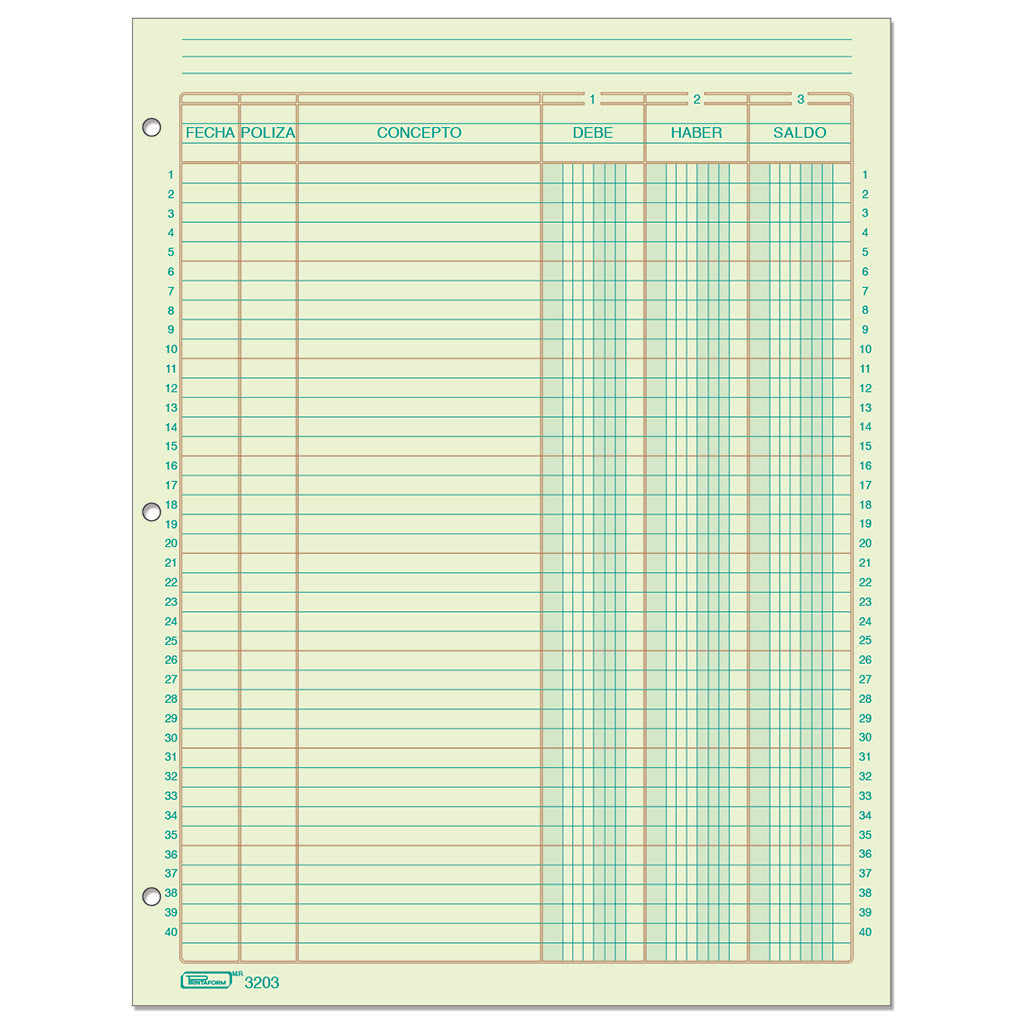 Auxiliar Debe Haber Saldo B-3203