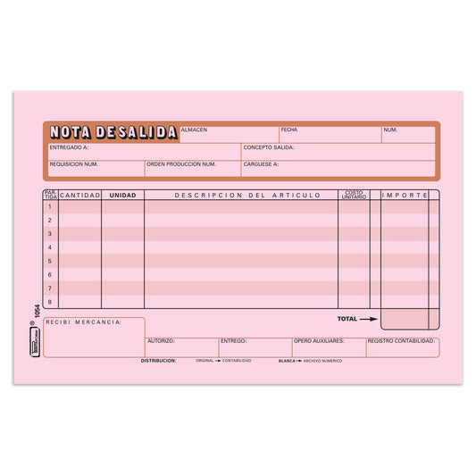 Nota de Entrada, Nota de Salida