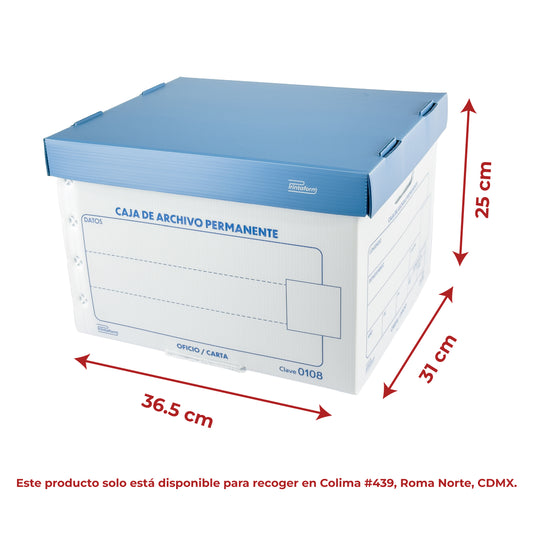 Caja para archivo de plástico