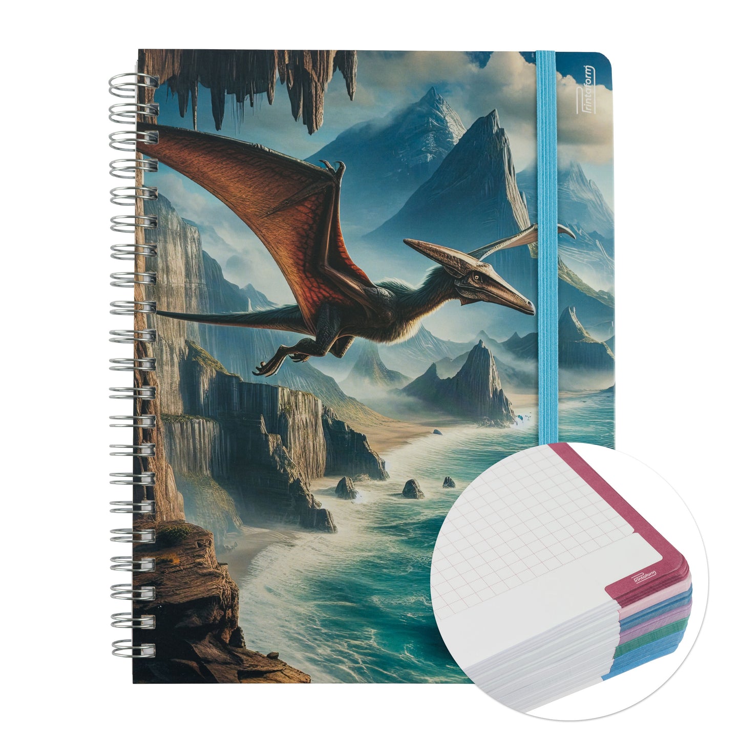 Libreta Universitaria Dinosaurios Profesional 200h Rayado Cornell