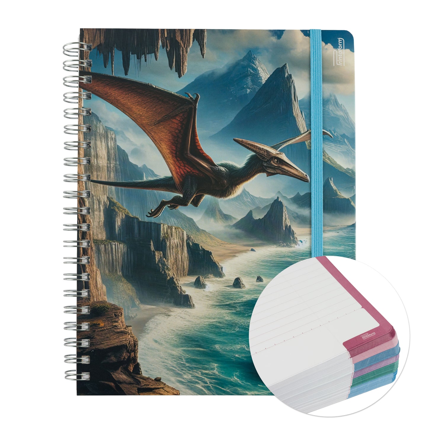 Libreta Universitaria Dinosaurios Profesional 200h Rayado Cornell