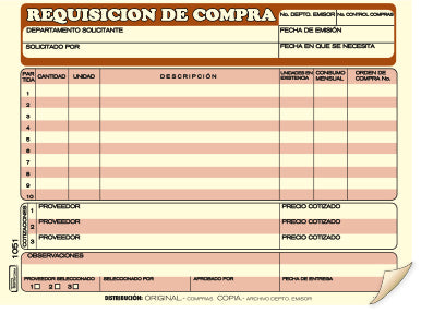 Requisición de Compra B-1051 (Paq. c/3 blocks)