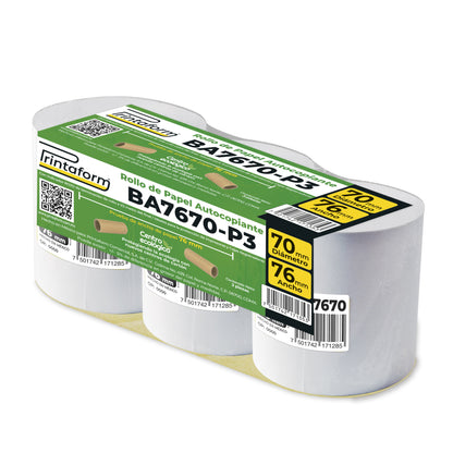 Rollo Bond Autocopiante 76mm x 20m, BA7670