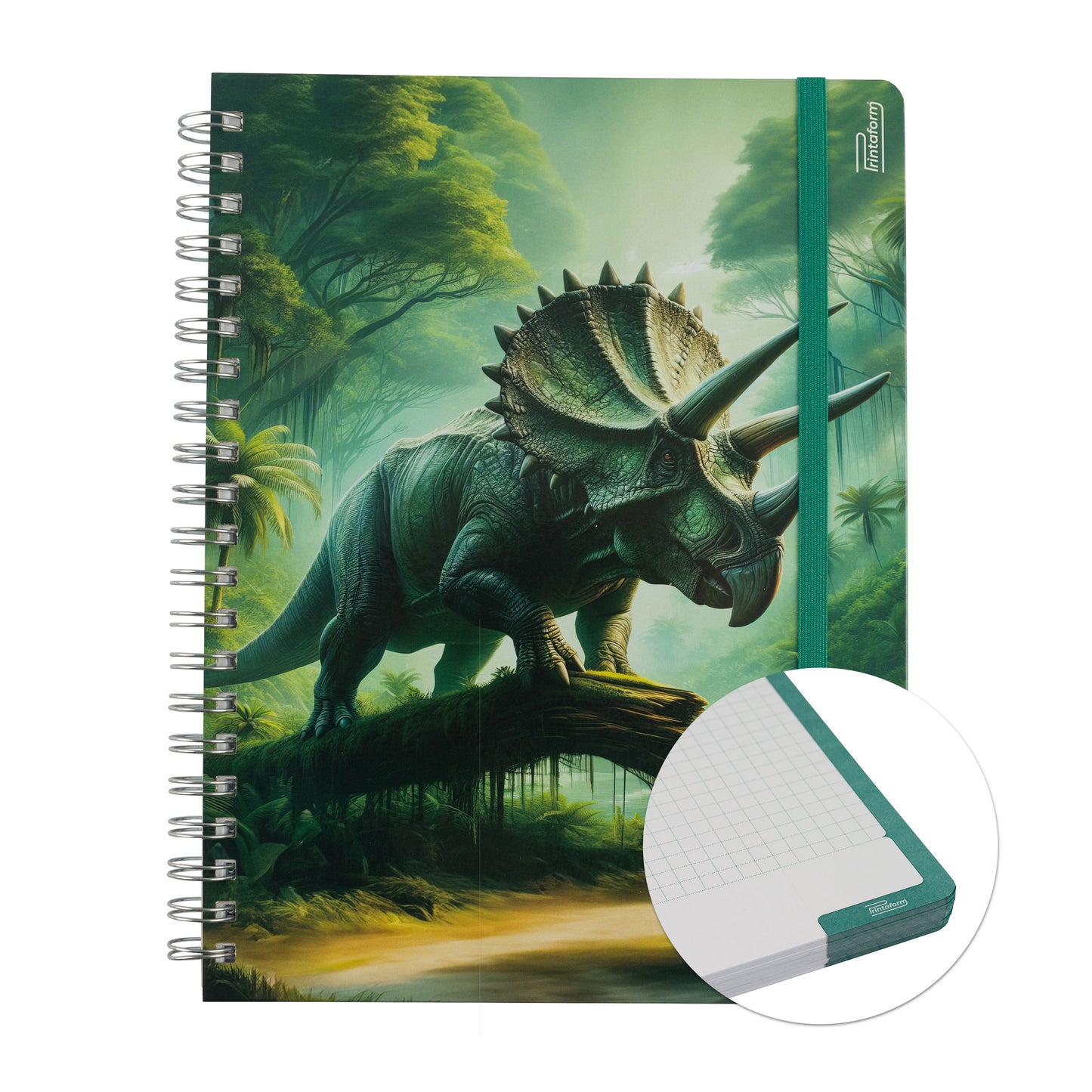 Libreta Dinosaurios Profesional pasta dura, 100 hojas Rayado Cornell