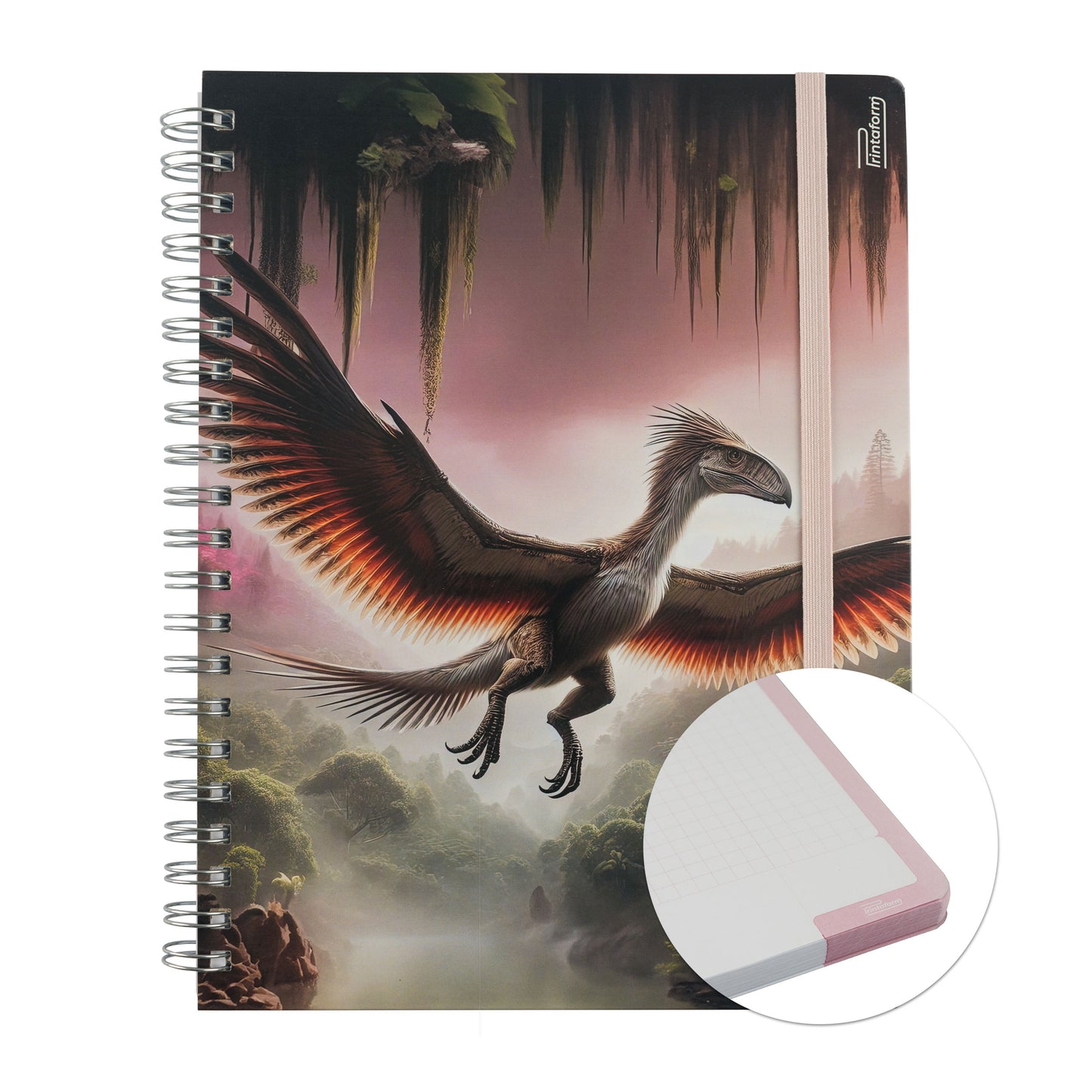 Libreta Dinosaurios Profesional pasta dura, 100 hojas Rayado Cornell