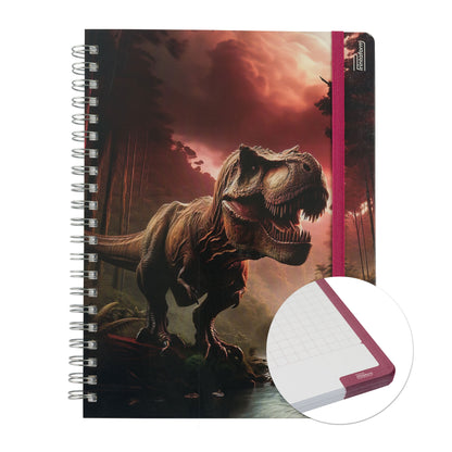 Libreta Dinosaurios Profesional pasta dura, 100 hojas Rayado Cornell