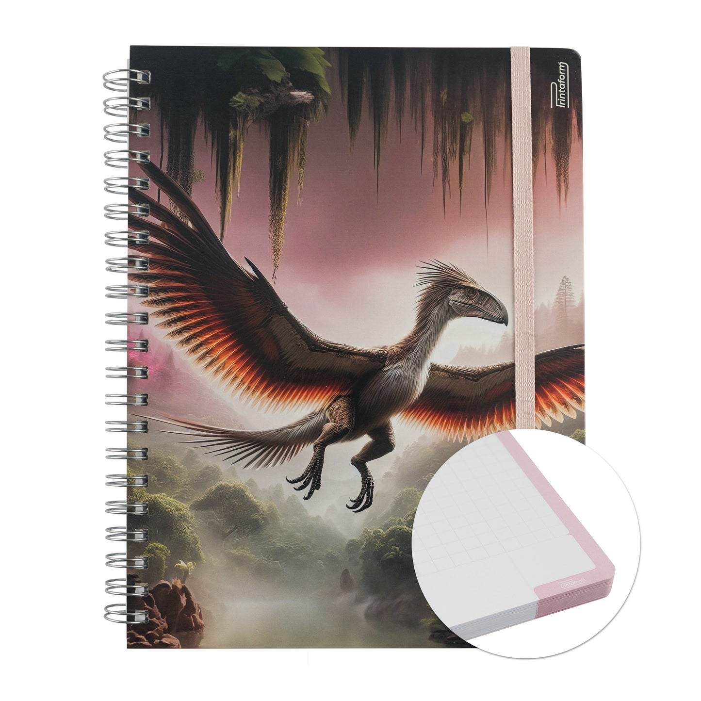 Libreta Dinosaurios Profesional pasta dura, 100 hojas Rayado Cornell