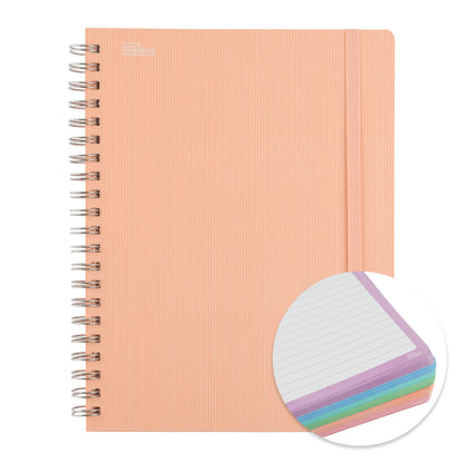 Libreta Universitaria Arcoiris Pastel, Profesional pasta dura, 200 hojas
