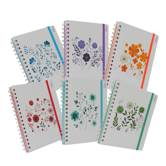 Libreta Book Floral pasta dura, 100 hojas