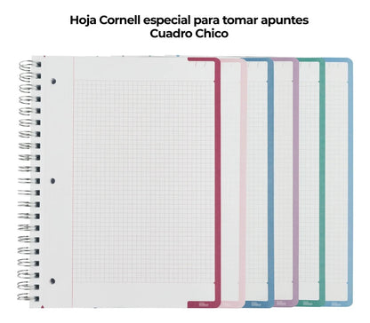 Libreta Profesional Arcoíris Mediterránea pasta dura, 100h, Rayado Cornell