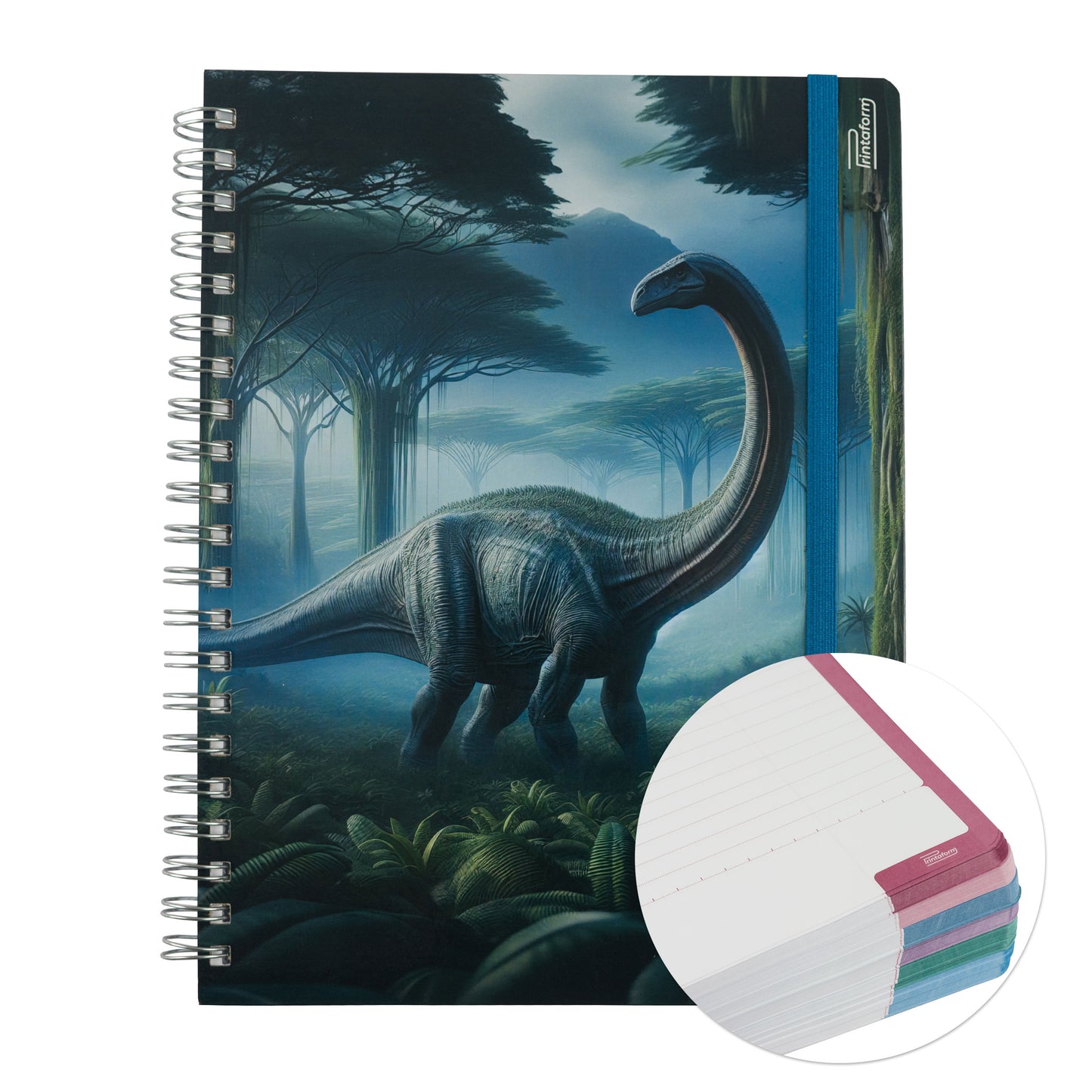 Libreta Universitaria Dinosaurios Profesional 200h Rayado Cornell