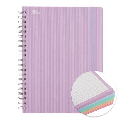 Libreta Universitaria Arcoiris Pastel, Profesional pasta dura, 200 hojas