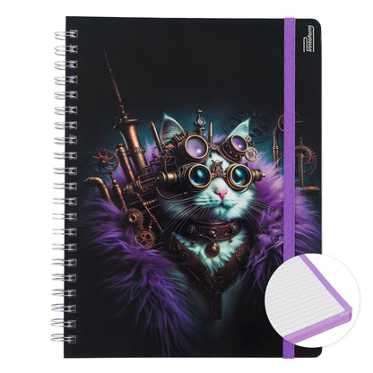 Libreta Felinos Profesional pasta dura, 100 hojas