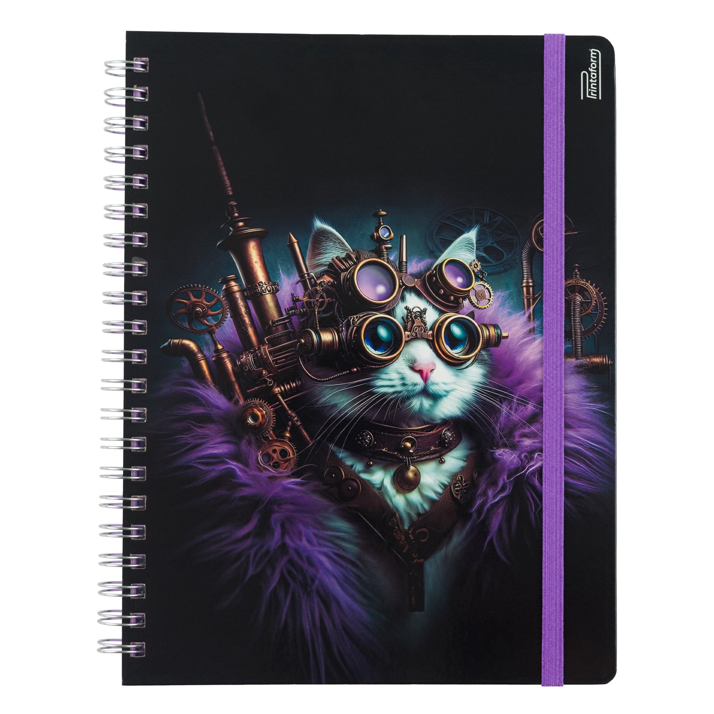 Libreta Felinos Profesional pasta dura, 100 hojas