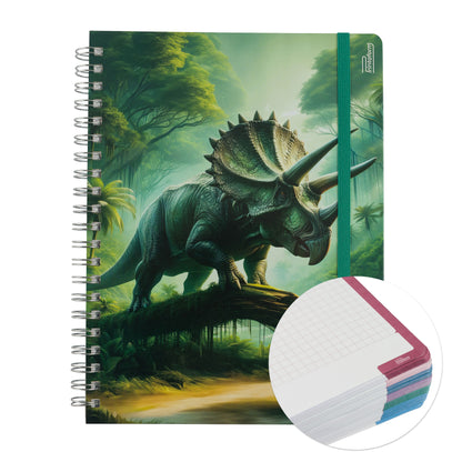 Libreta Universitaria Dinosaurios Profesional 200h Rayado Cornell