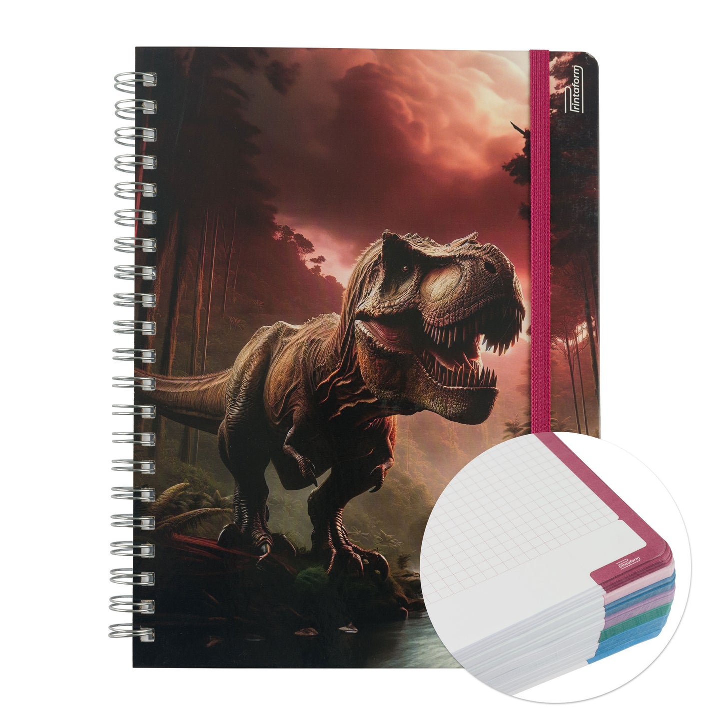 Libreta Universitaria Dinosaurios Profesional 200h Rayado Cornell