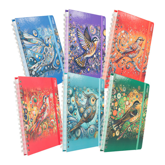 Libreta Aves Book, pasta dura, 100 hojas