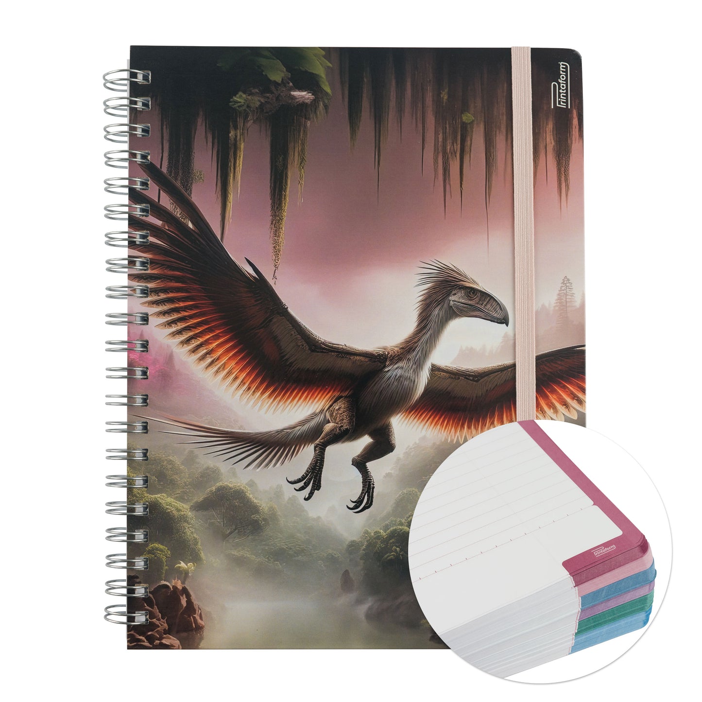 Libreta Universitaria Dinosaurios Profesional 200h Rayado Cornell