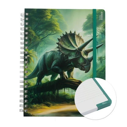 Libreta Dinosaurios Profesional pasta dura, 100 hojas Rayado Cornell