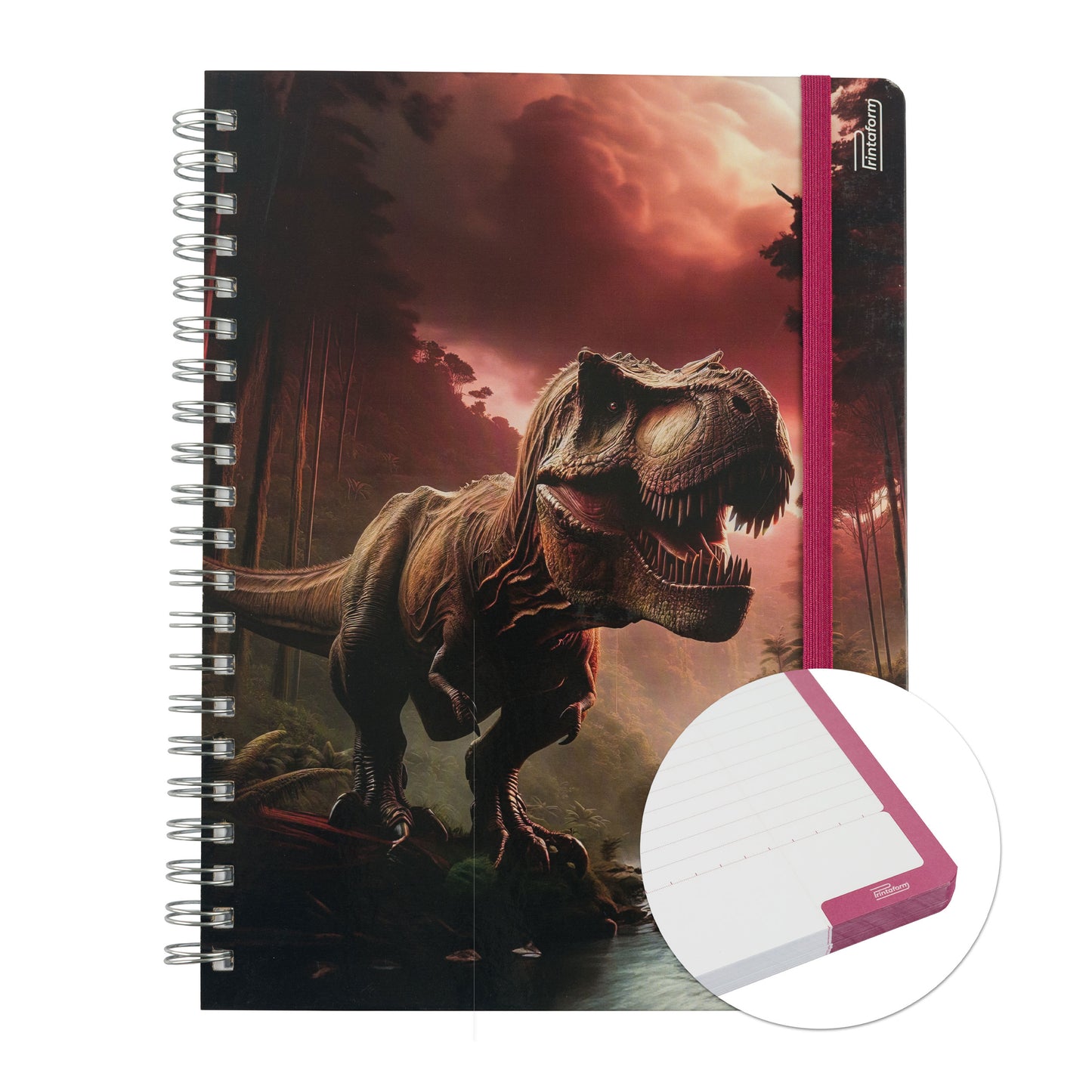 Libreta Dinosaurios Profesional pasta dura, 100 hojas Rayado Cornell