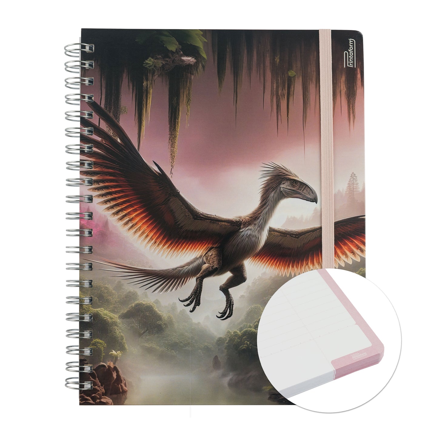 Libreta Dinosaurios Profesional pasta dura, 100 hojas Rayado Cornell