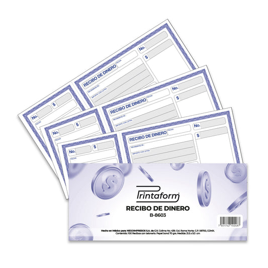 Recibo de Dinero B-8603