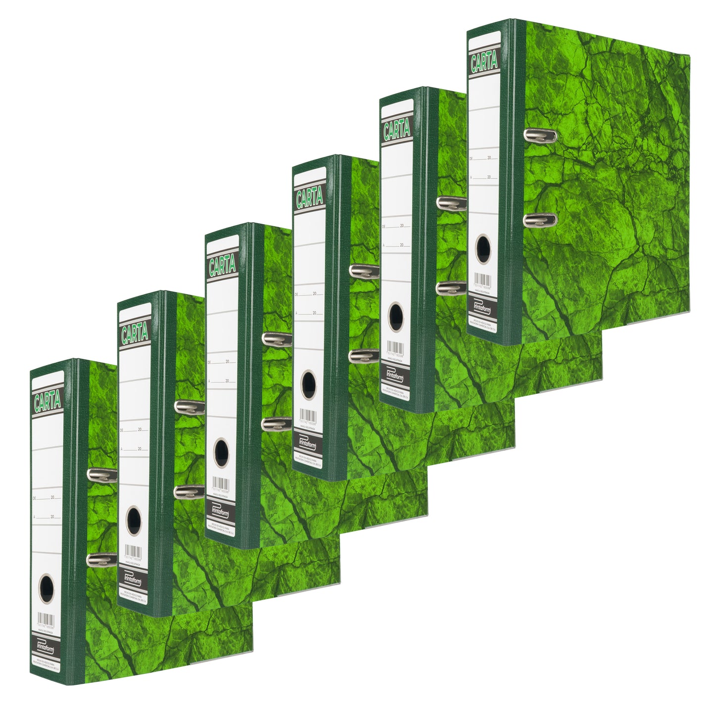 Registrador plastificado verde marmoleado, carta