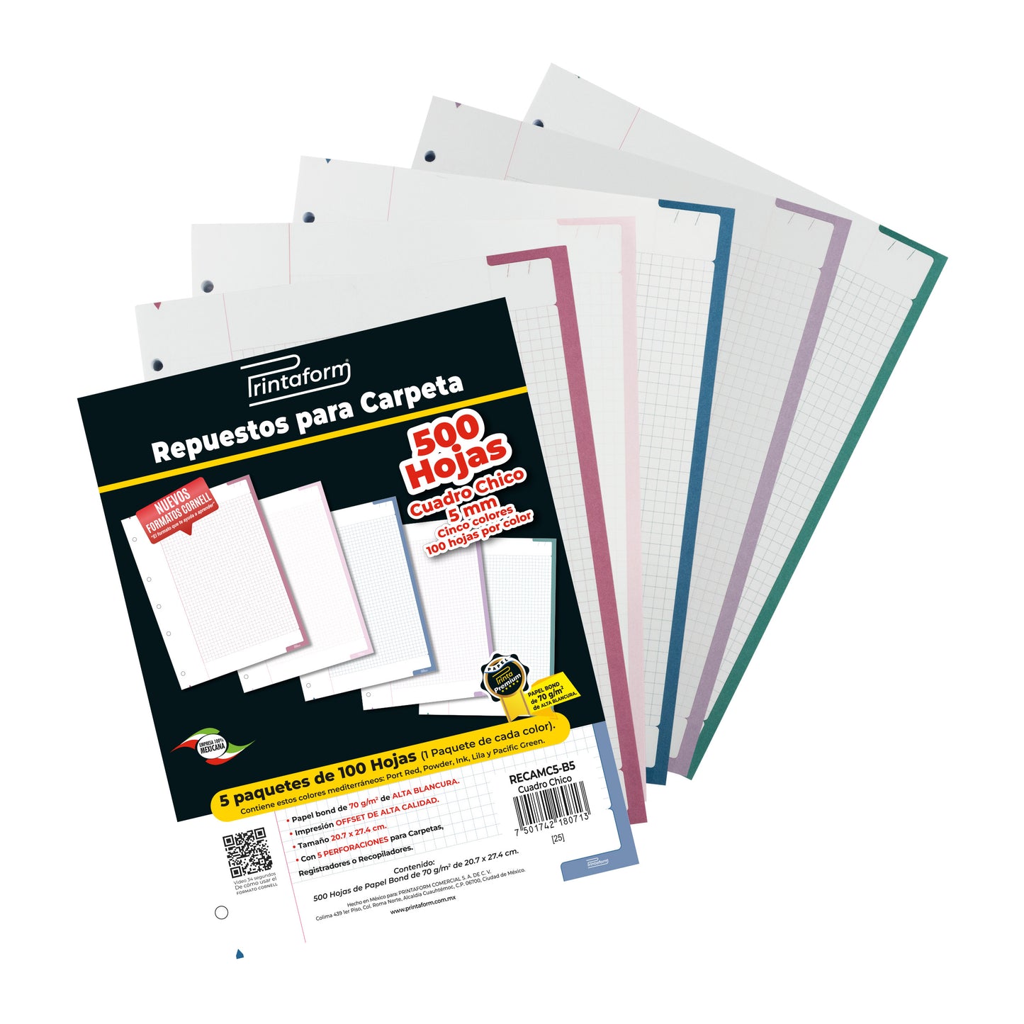 Repuestos para Carpeta Hoja Cornell 500 hojas