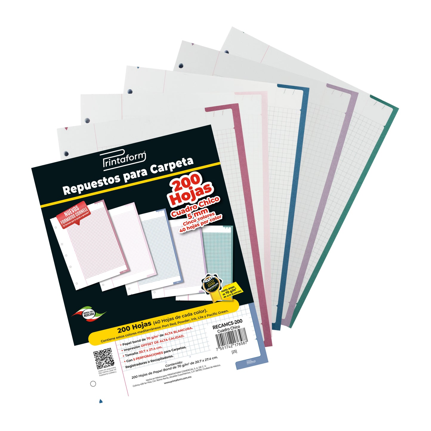 Repuestos para Carpeta Hoja Cornell 200 hojas