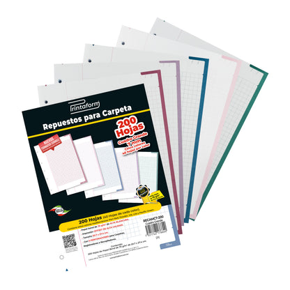 Repuestos para Carpeta Hoja Cornell 200 hojas