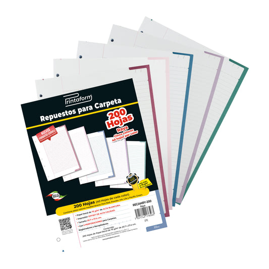Repuestos para Carpeta Hoja Cornell 200 hojas