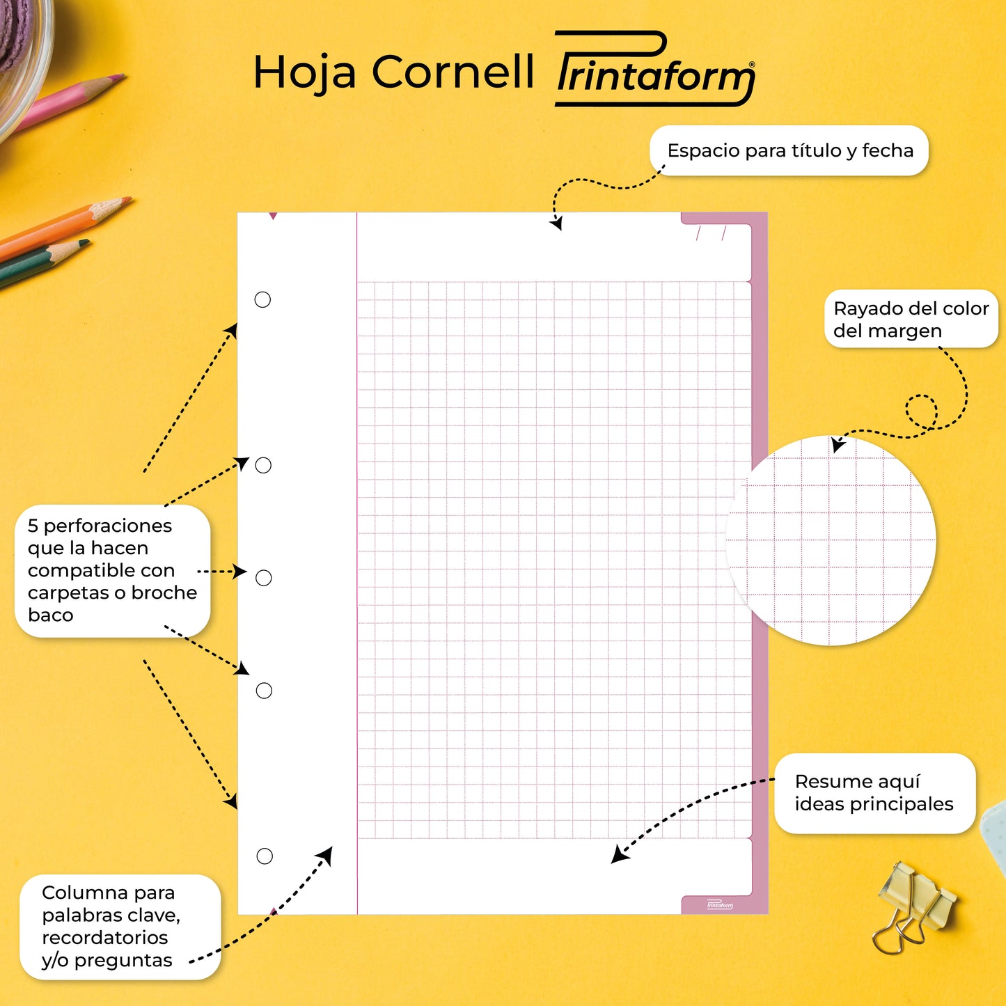 Repuestos para Carpeta Hoja Cornell 500 hojas