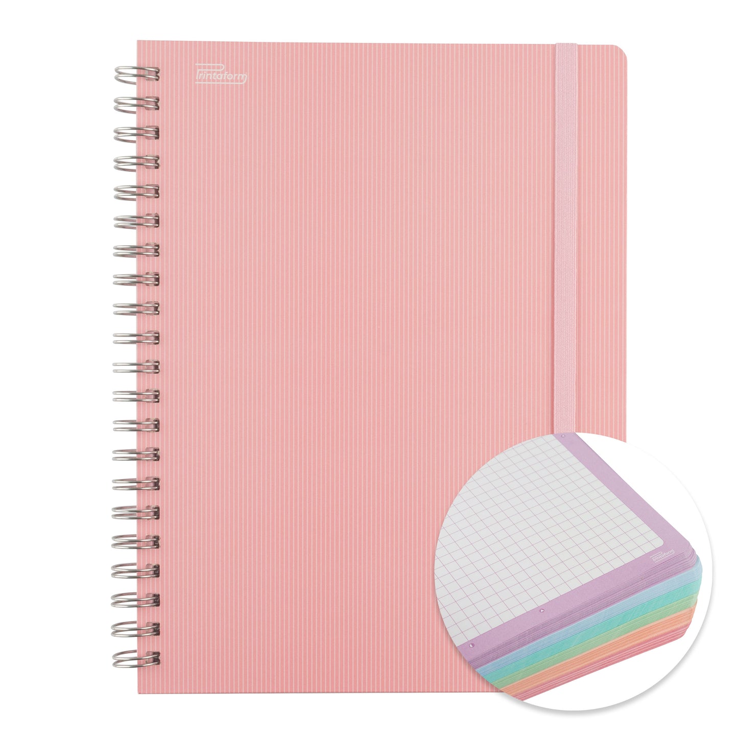 Libreta Universitaria Arcoiris Pastel, Profesional pasta dura, 200 hojas