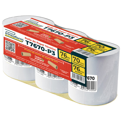 Rollo Térmico 76mm x 68m, T7670