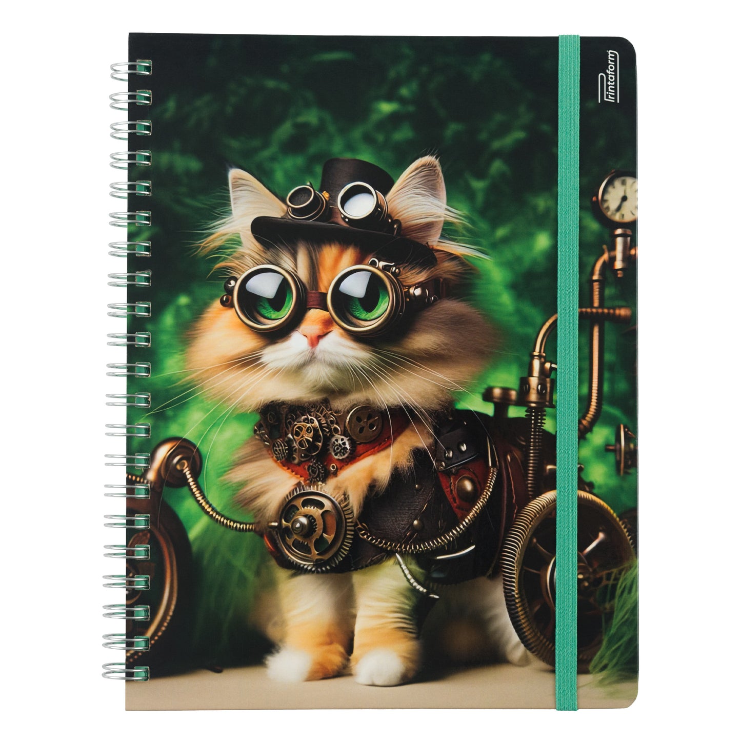 Libreta Felinos Profesional pasta dura, 100 hojas