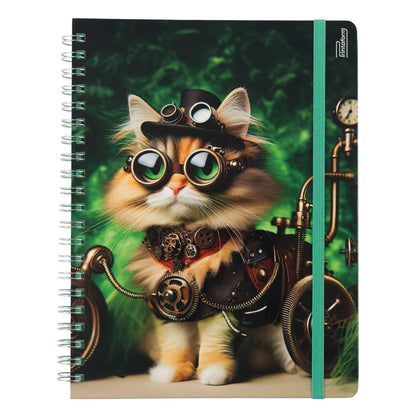 Libreta Felinos Profesional pasta dura, 100 hojas