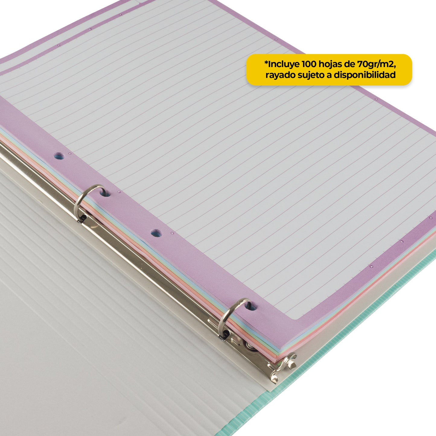 Carpeta Arcoíris Pastel Universitaria Premium 3/4"