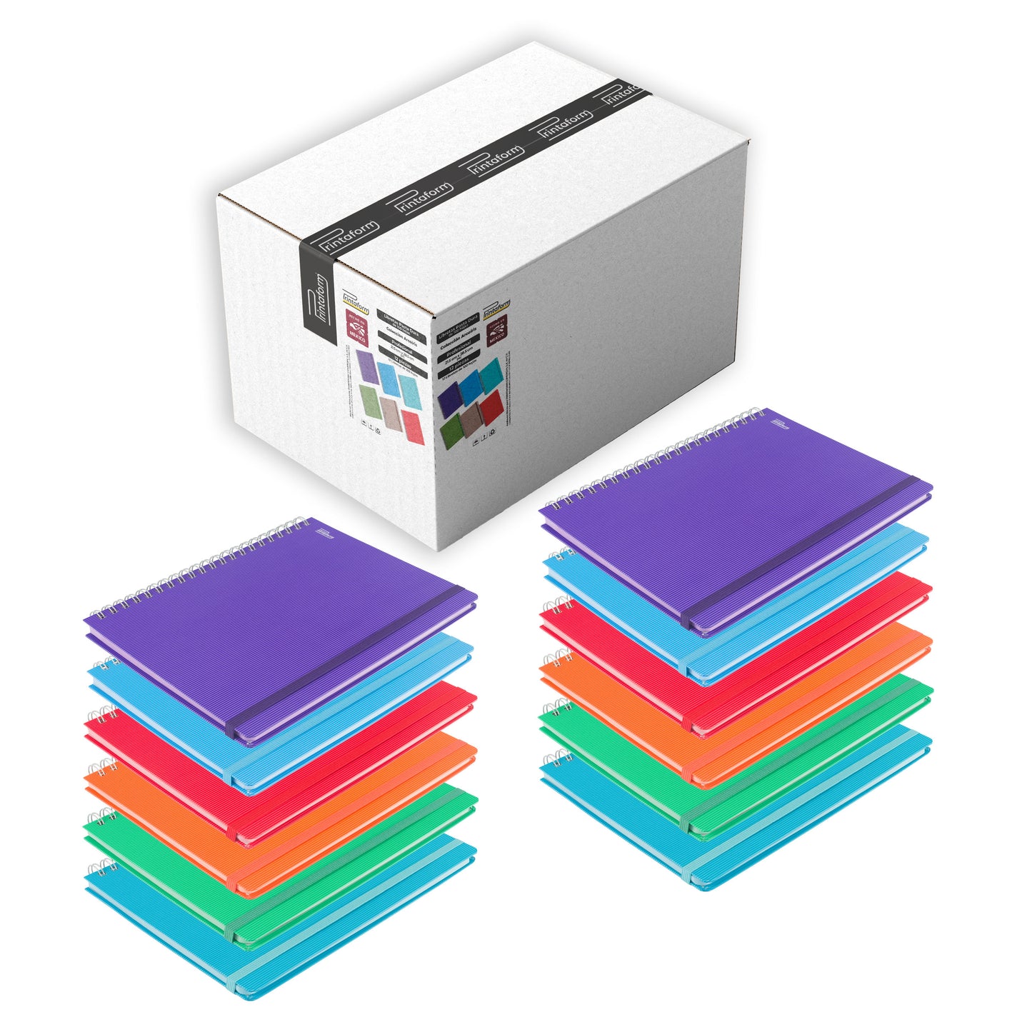 Caja de Libretas Profesional 100h, 12 piezas, pasta dura