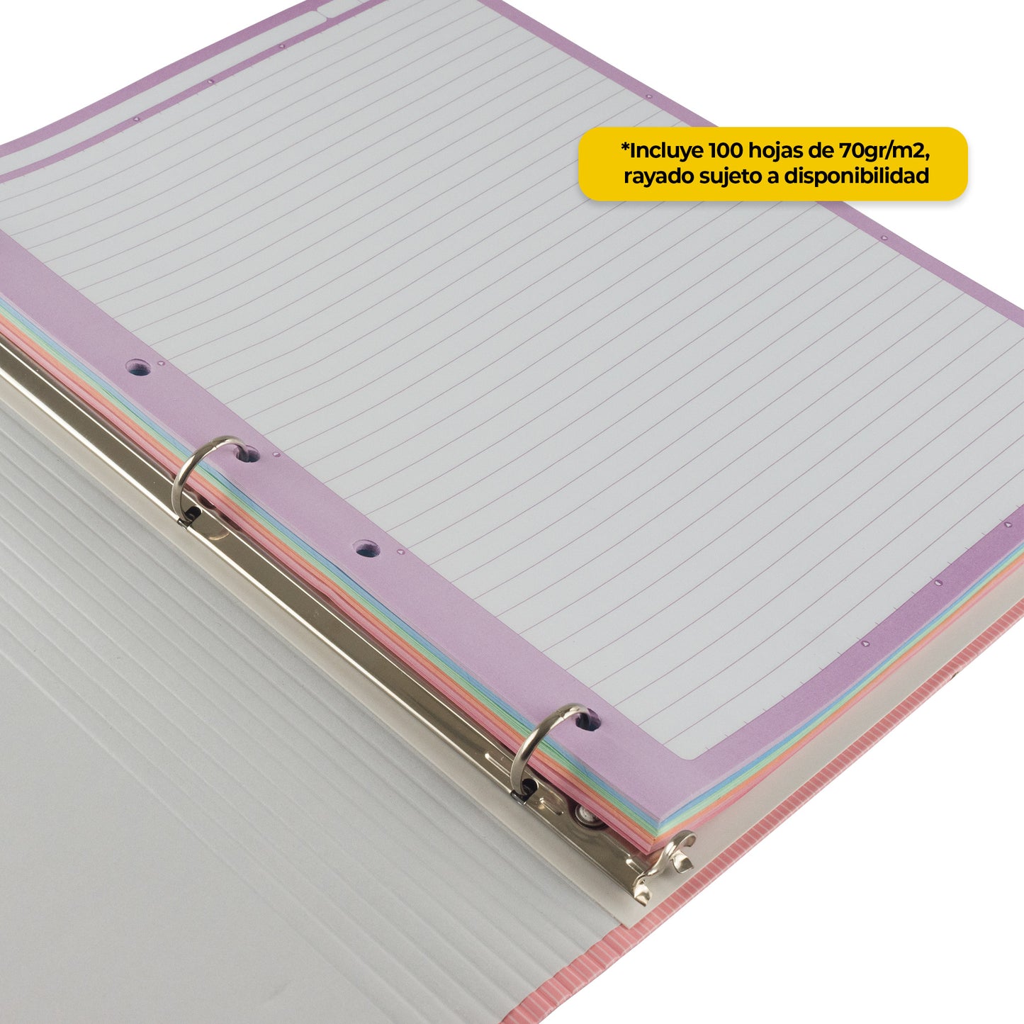 Carpeta Arcoíris Pastel Universitaria Premium 3/4"