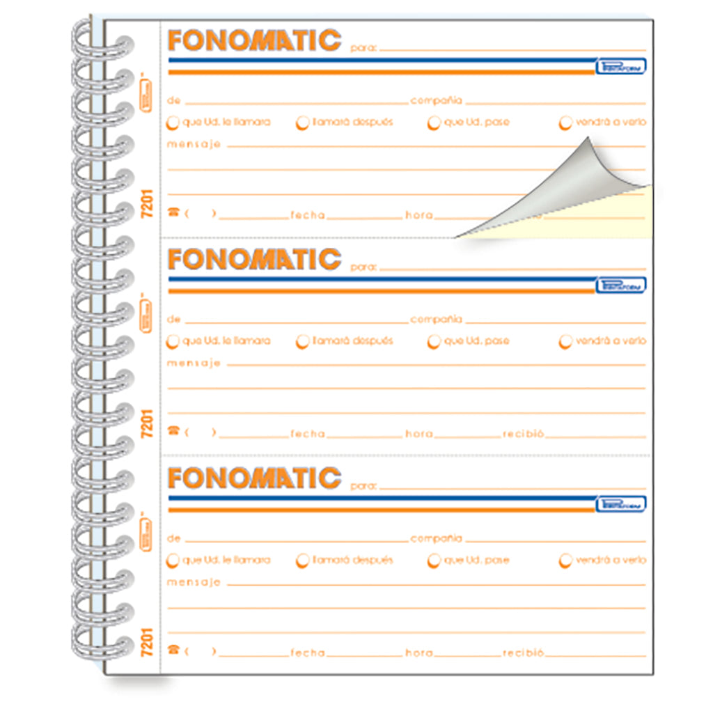 Libreta recados telefónicos FONOMATIC B-7201 (Paq. c/3)