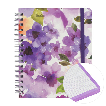 Libreta Floral Book pasta dura, 100 hojas