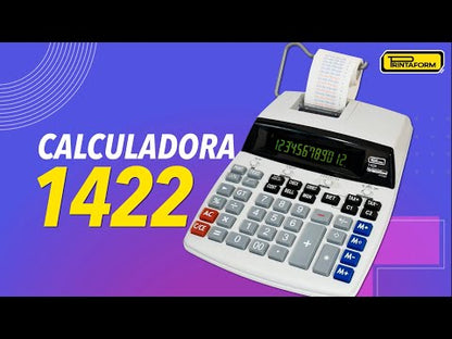 Calculadora escritorio c/impresora, mod. 1422